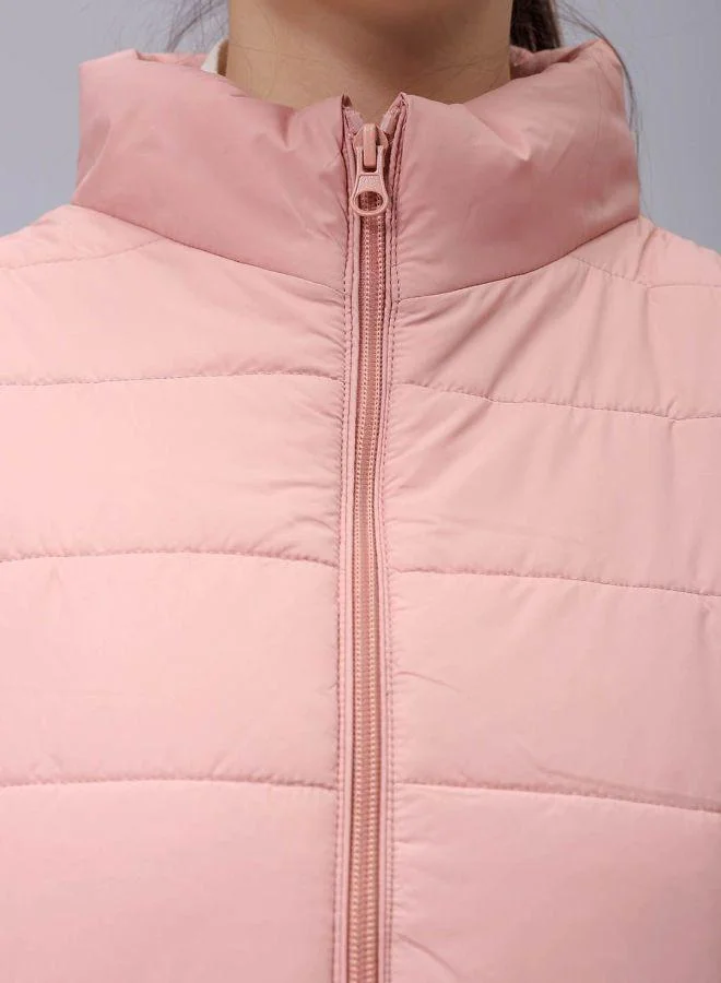 Freehand Women Regular Fit Solid High Neck Sleeveless Quilted Jacket